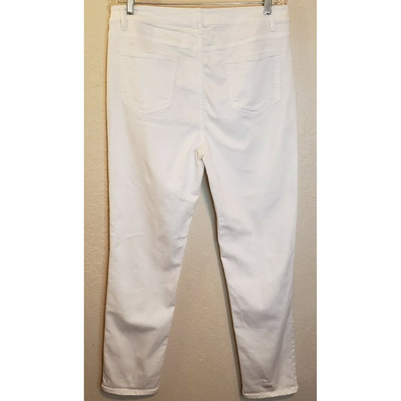 J Jill Smooth Fit Straight Leg High Rise Five Pocket White Jeans Size 14 - Picture 4 of 11